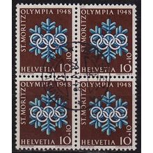 SCHWEIZ SWITZERLAND [1948] MiNr 0493 4er ( O/used ) [01]
