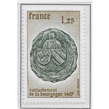 FRANCE 1977 MINT MOUNTED MH ARMS OF BURGUNDY SEAL OFFICIAL?