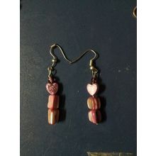 beaded pierced earrings women ladies #12 with hearts