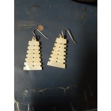 womens silver tone shell hanging earrings