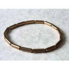 Vintage Gold Tone Brass Tube Style Expandable Spring Link Sleeve Armbands Garter