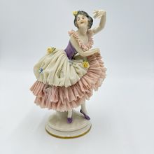 Antique Volkstedt Dresden Porcelain Lace Ballerina Figurine 7” Circa 1760
