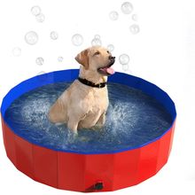 Foldable Dog Pool - 47X12In Pet Pool - Durable PVC Outdoor Pool with Drain for G