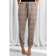 Khaki Leopard Elastic Waist Casual Joggers