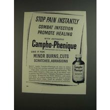 1955 Campho-Phenique Antiseptic Ad - Stop Pain