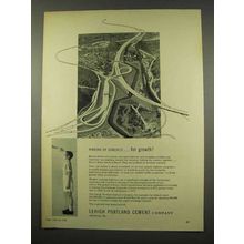 1956 Lehigh Portland Cement Ad - Ribbons of Concrete