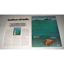 1975 2-page Exxon Oil Ad - Seafloor Oil Wells