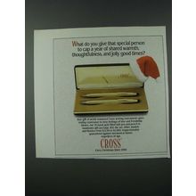 1986 Cross Pens Ad - Shared Warmth, Thoughtfulness