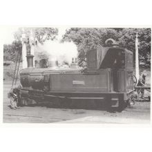 GH Wood Train Fireman Coaling Oil Tank Driver Isle Of Man Railway Postcard