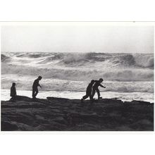 Ile De Sein Finistère France Children Silhouettes On Beach Photo Postcard