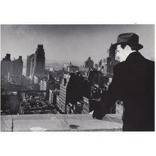 Lucien Aigner A Refugee In New York on Skyscraper Photo Postcard