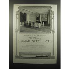 1920 Oneida Community Plate Silverware Ad - Dining room of Mrs. O.H.P. Belmont