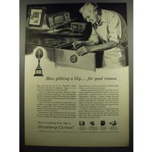 1955 Stromberg-Carlson Regency Television Ad - Man gilding a lily.. for good