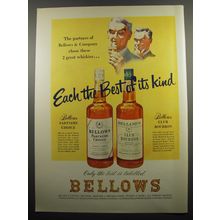 1955 Bellows Partners Choice and Club Bourbon Whiskey Ad - Each the best
