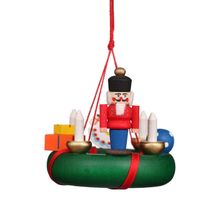 10-0658 - Christian Ulbricht Ornament - Wreath With Nutcracker - 2"H x 2.25"W...