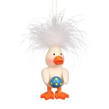 11-0703 - Christian Ulbricht Ornament - Ducky With Ball - 3"H x 2"W x 2.25"D