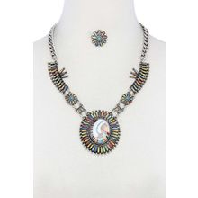 Multi Color Indigenous Pendant Necklace