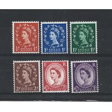 GB.1957 Definitives set of 6.Mounted Mint.Jul25b