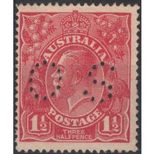Australia 1924 1½d Scarlet KGV perf OS with Spear in Right Wattles and Retouc...