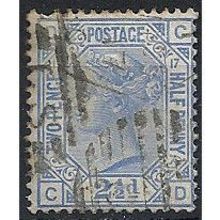 1880 SG142 2 1/2d Blue Plate 17 Good/Fine Used Check Letters "GD" .. .