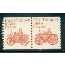 1908 20c Fire Pumper Fine MNH Dry Gum CNP Left 5 W0243