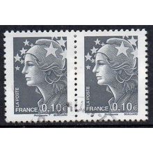 France 2008 Marianne de Beaujard - Grey €0,10 Used (phosphor strip at right)