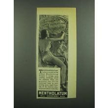 1939 Mentholatum ointment Ad - My Remedy for Sunburn
