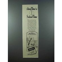 1939 Mazola Salad Oil Ad - Anytime is Salad Time