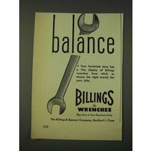 1948 Billings Wrenches Ad - Balance