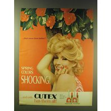 1964 Cutex Cosmetics Ad - That's never been before! Spring colors Shocking