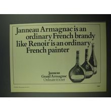 1977 Janneau Grand Armagnac Brandy Ad - Like Renoir is Ordinary
