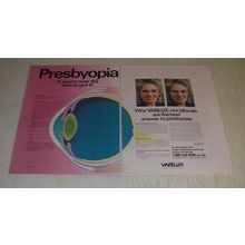 1989 Varilux Lenses Ad - Presbyopia If you're over 40, you've got it