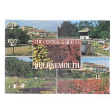 multiview, THE CENTRAL GARDENS, BOURNEMOUTH used vintage postcard by Salmon =