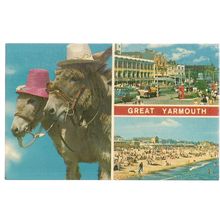 multiview, GREAT YARMOUTH, NORFOLK used vintage postcard by Constance . c.1975 =