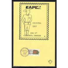 Card CAPEX '87 Opening Day June 13 Canada Stamp Box0133