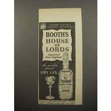 1950 Booth's House of Lords Gin Ad - Imported from England