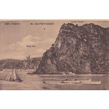Der Rhein St Goarhausen Sailing Boat Ferry Old German Postcard