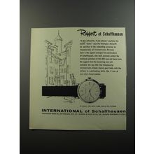 1956 International of Schaffhausen Watches Ad - Rapport at Schaffhausen