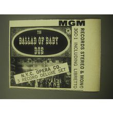 1959 MGM Record Advertisement - The Ballad of Baby Doe