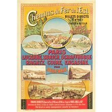 Chemins De Fer Billets Direct Train Paris Zurich Switzerland Poster Postcard