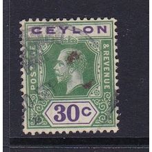 CEYLON 1921-32 GEORGE V 30c DIE I USED SG352