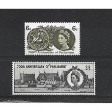 GB.700th Anniv of Simon de Montfort's Parliament set of 2.Mounted Mint.Jul25a