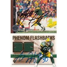 BRETT FAVRE & A.J. HAWKDOUBLE JERSEY AUTO 1995/07 GREEN BAY PACKERS SB CHAMPIONS