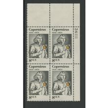 US 1488, 1973 8c Copernicus, UR PBof4, VF, MNH (US436)