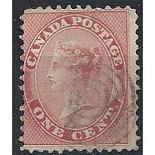 Canada (Colony of) 1859 SG30 1c Deep Rose Fine Used ...