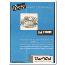 boweys inc 1952 dari-rich hot chocolate flavor supreme vintage ad