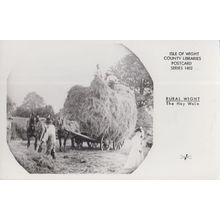 The Hay Wain Cart Isle Of Wight Farming Real Photo Rare Rural Library Postcard