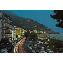 Costa Amalfitina Spanish Traffic Chaos At Night Postcard