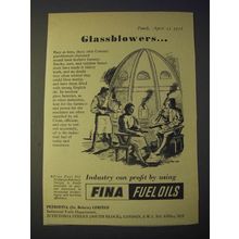 1958 Fina Fuel Oils Ad - Glassblowers