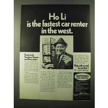 1971 National Car Rental Ad - Ho Li Is The Fastest
